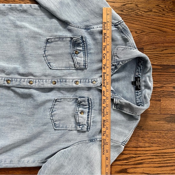 Velvet Heart Oversized Chambray Denim Shirt Size Large - Picture 9 of 10
